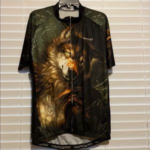 Weimostar men’s cycling jersey wolf design